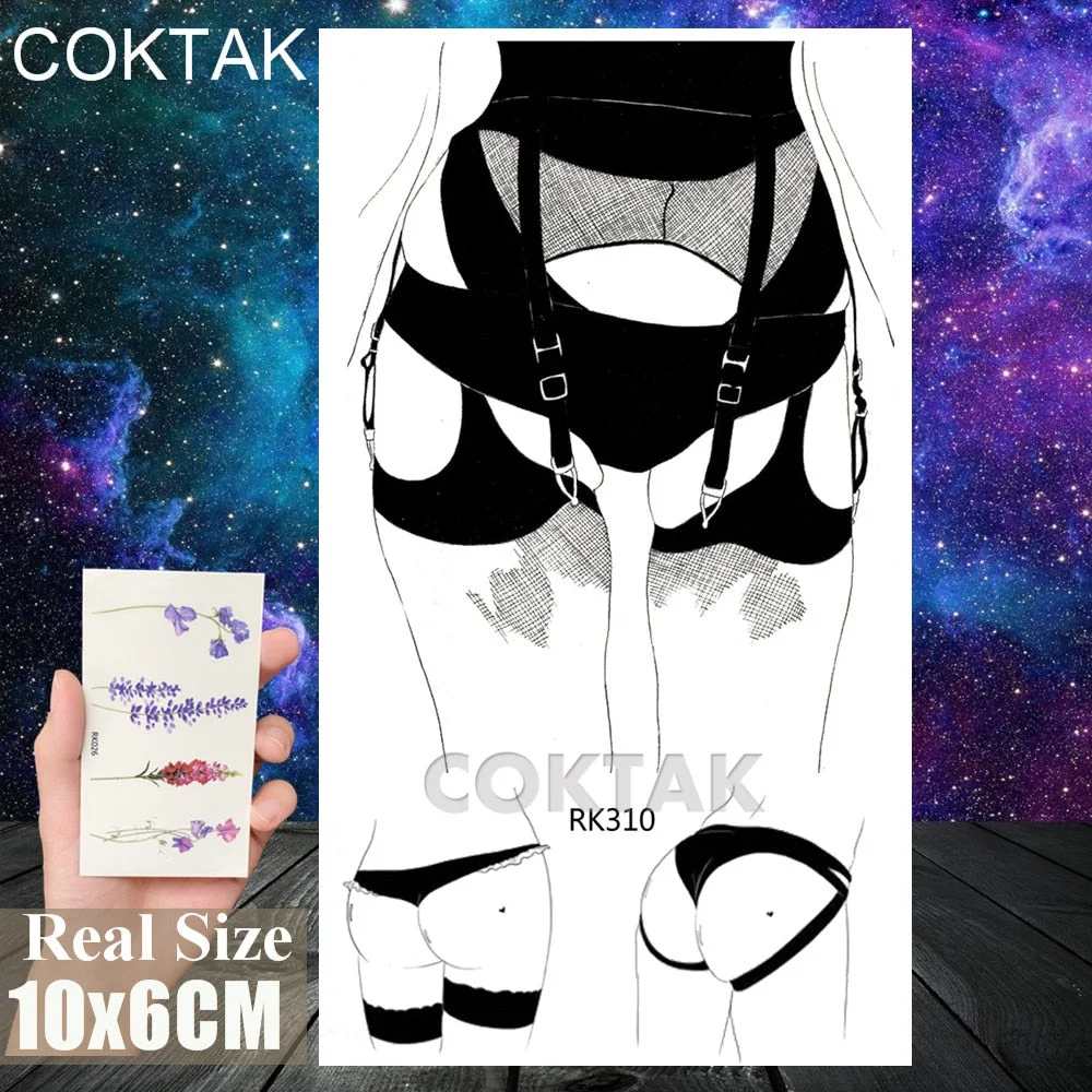 Sexy Red Lips Tooth Tongue Temporary Tattoos Sticker For Adult Body Art Painting Chest Tatoos Fake Waterproof Tattoo Paper