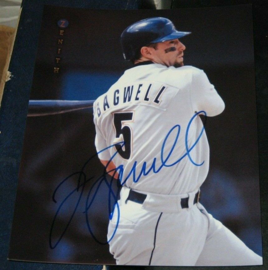 Jeff Bagwell Houston Astros SIGNED AUTOGRAPHED Pinnacle Zenith 8x10 Jumbo Card