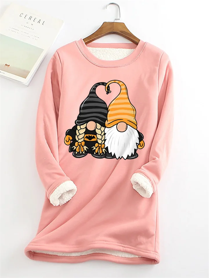 Women's Christmas Sweatshirt Pullover Active Pullover Sherpa Fleece Blue Pink Yellow Graphic Christmas Round Neck Long Sleeve Fleece S M L XL 2XL 3XL / Fleece lined