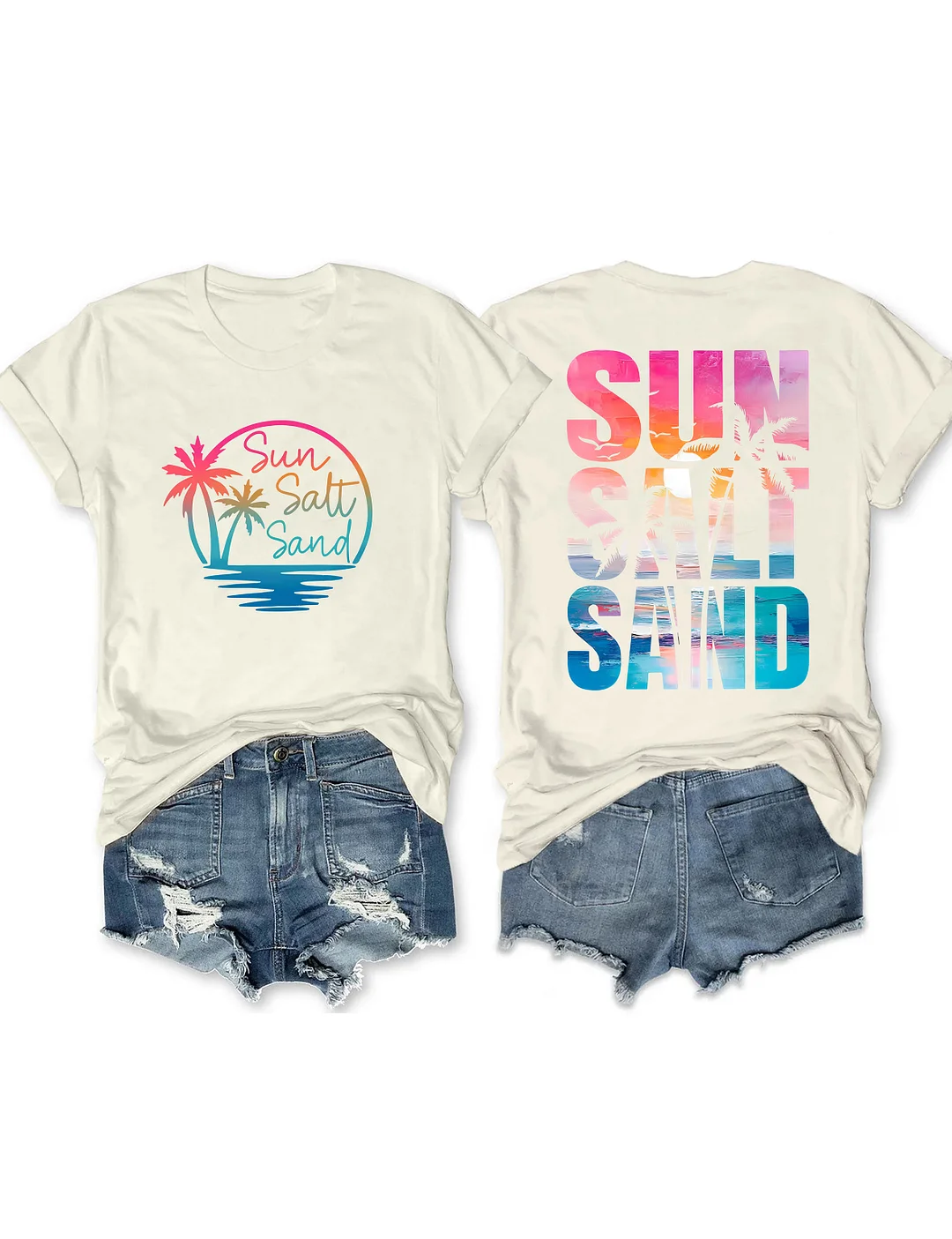 Retro Summer Sun Salt Sand T-shirt