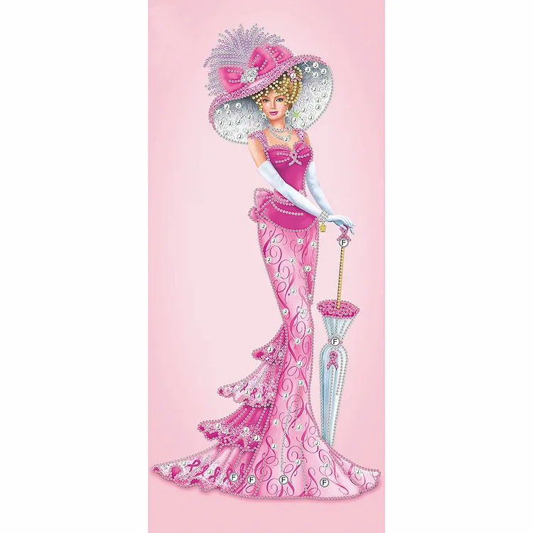 Dress Lady  Special Shape Partial  Diamond Painting 30*60cm