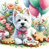 Flower Biscuit Schnauzer-11CT Stamped Cross Stitch 40*40cm/15.75*15.75in tapestrymarket