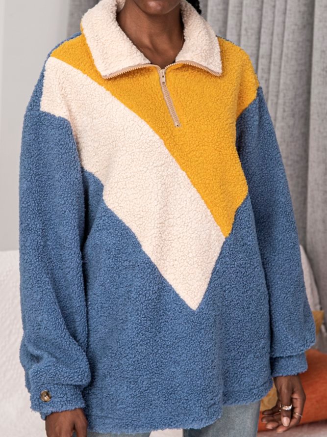 Casual Paneled Shift Shawl Collar Outerwear Zaesvini