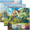 3PCS Scenery Coloring Book Set Mindfulness Art Books for Adults 