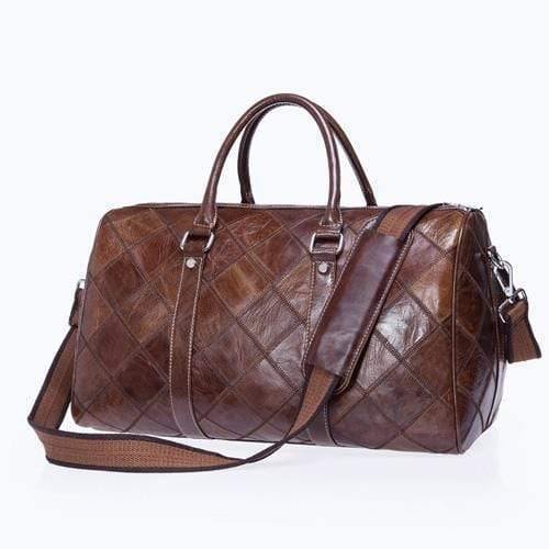 Bolsa de viaje para hombre para equipaje, bolsa de lona de cuero genuino  para hombre, maleta