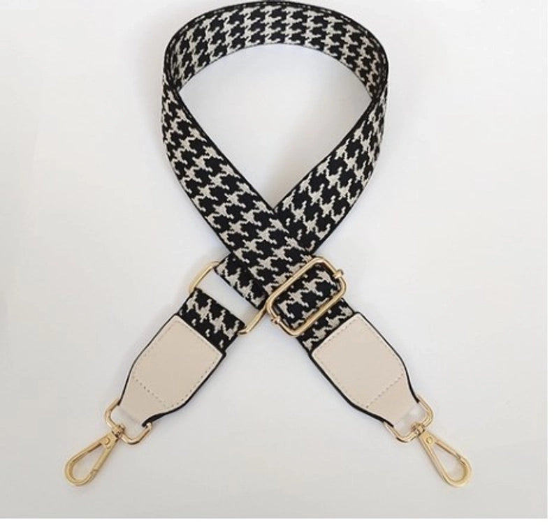 Houndstooth Shoulder Bag Accessory Strap Adjustable Wide Shoulder Strap Single Shoulder Crossbody Stylish Bag Accessories Color Package Strap