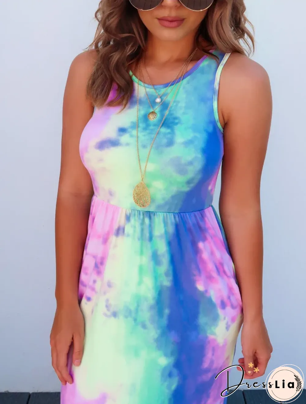 Ladies' Halter Sling Pocket Casual Print Dress