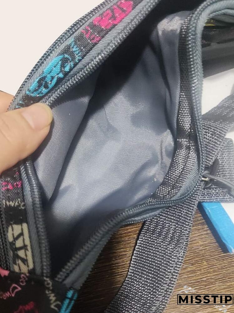 Mushroom & Letter Graphic Waterproof Fanny Pack