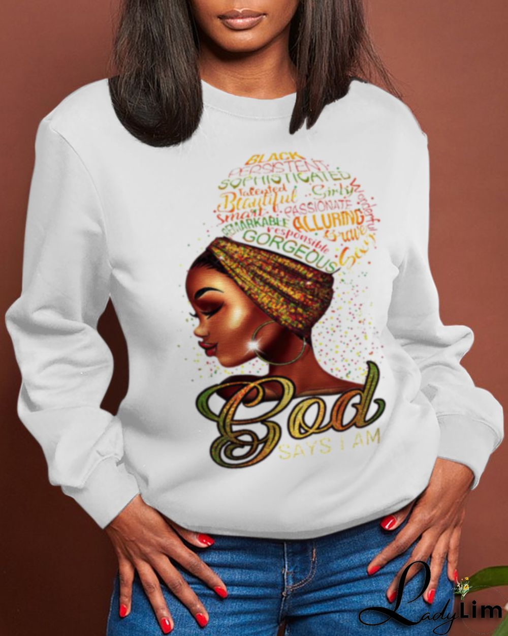 Blue Street Vintage Print Patchwork Letter O Neck Tops