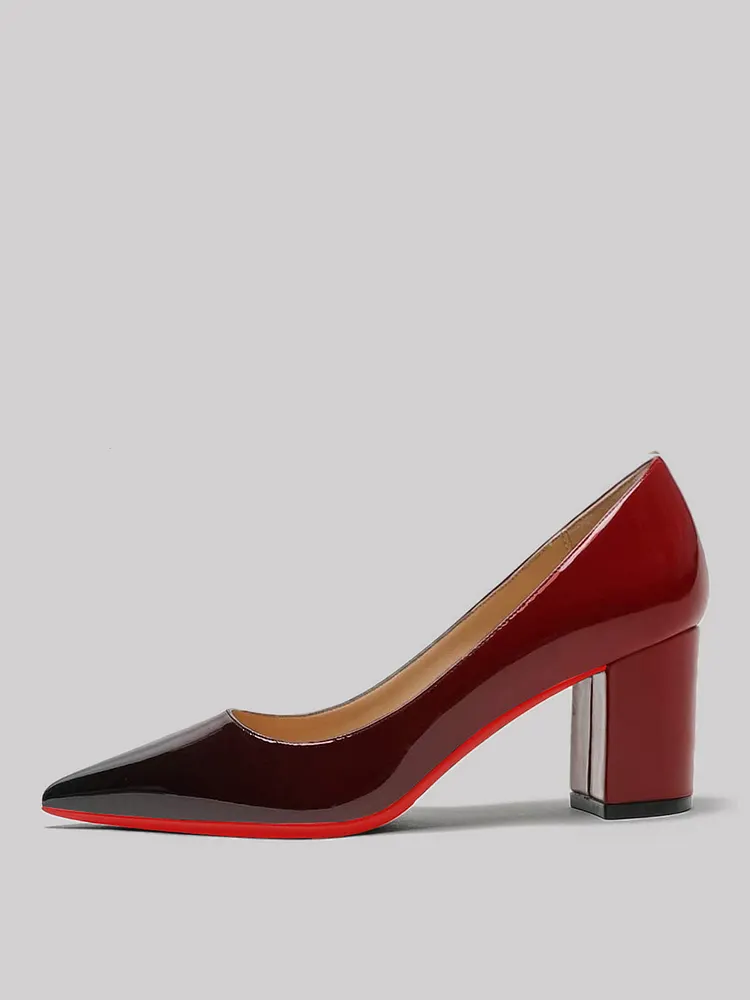 Chunky Heel Red bottom stiletto Heel Pumps
