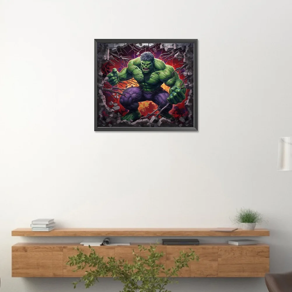 Diamond Painting - Full Round Drill - Hulk Breaking Wall(Canvas|40*35cm)