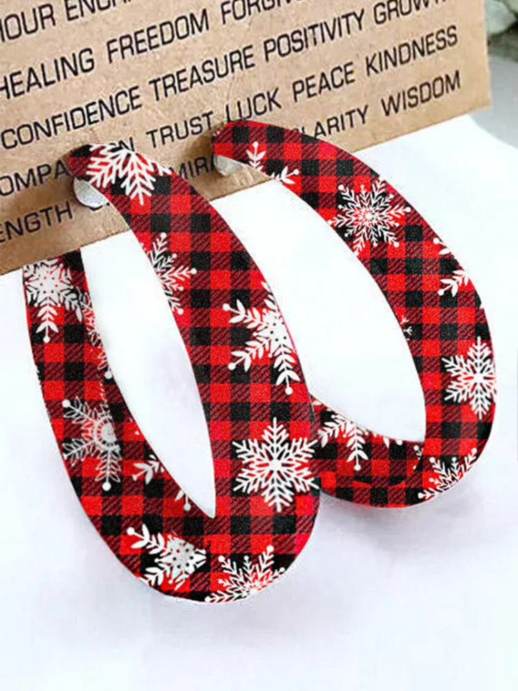 VChics Bound Round Snowflake Check Earrings