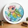Kit d&rsquo;art diamant Turtle DIY 20x20cm avec cadre rond d&eacute;coration murale