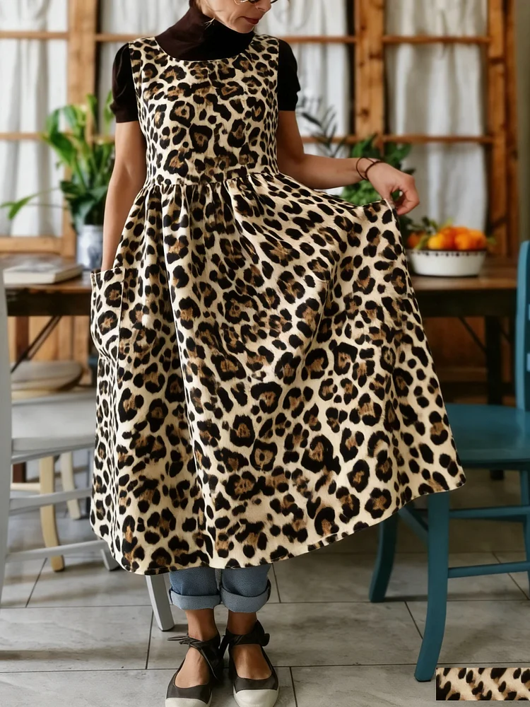 Leopard Print Apron