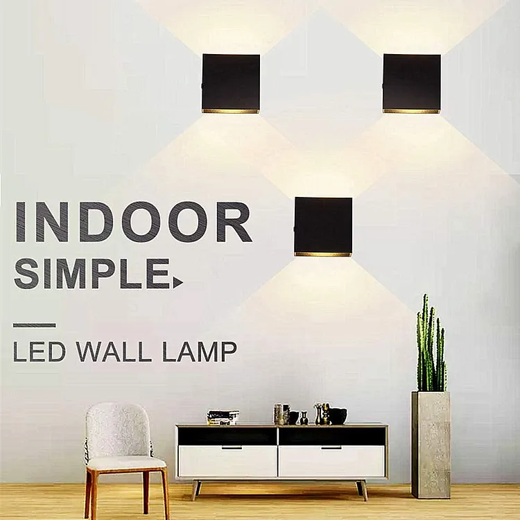Modern Cube LED Wall Sconce Light - Up & Down Lighting, Indoor/Outdoor, 3000K/6000K