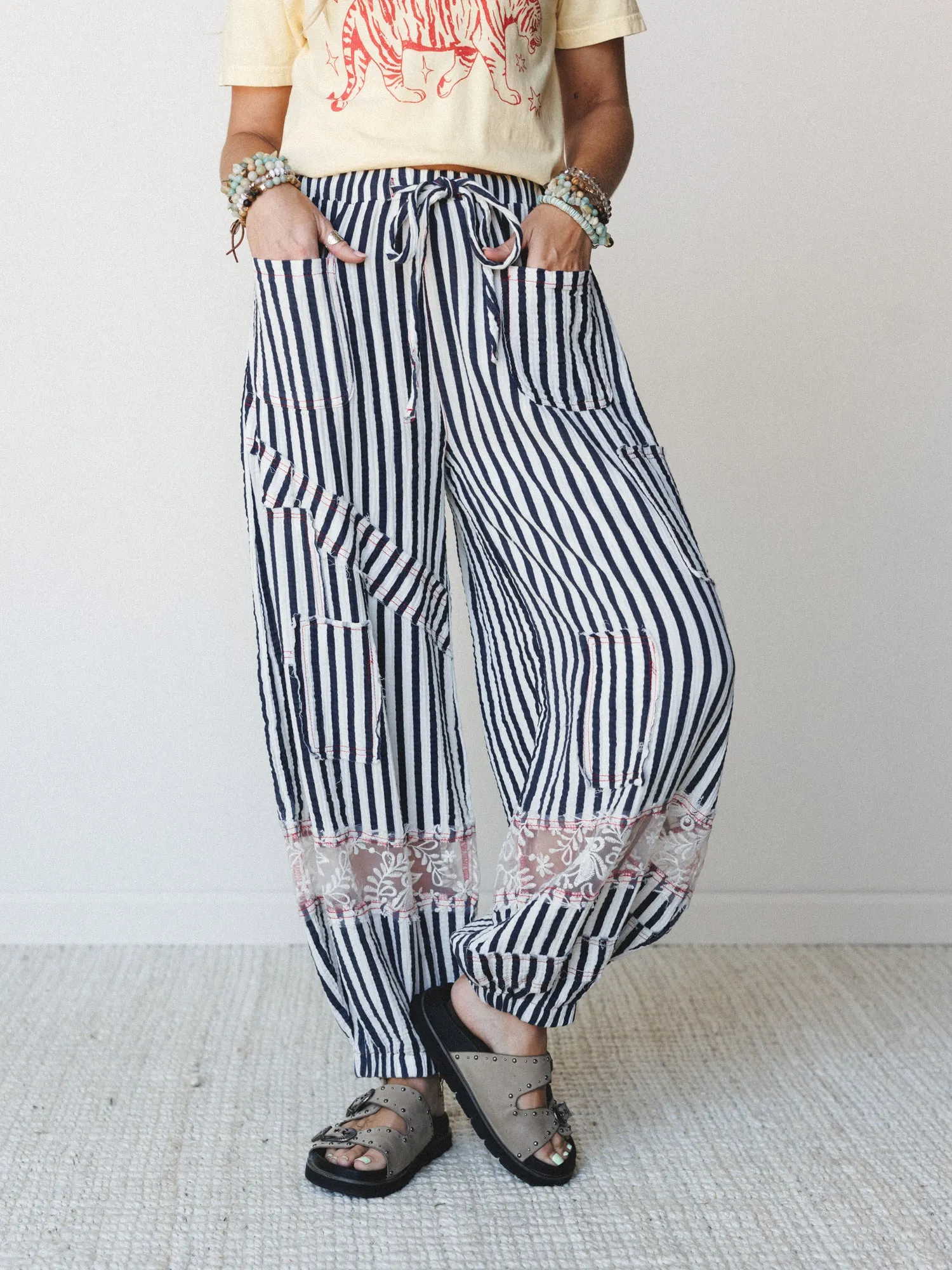 Calm Waves Pants - Navy Stripe