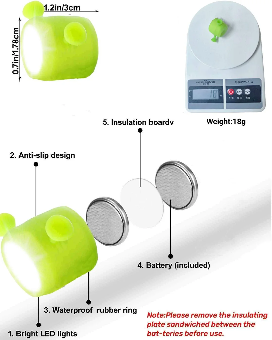 Croc lights - With SHREK'S Ears  for Adults and Kids