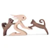 Amoureux des animaux - Ornements de table en bois sculpt&eacute;