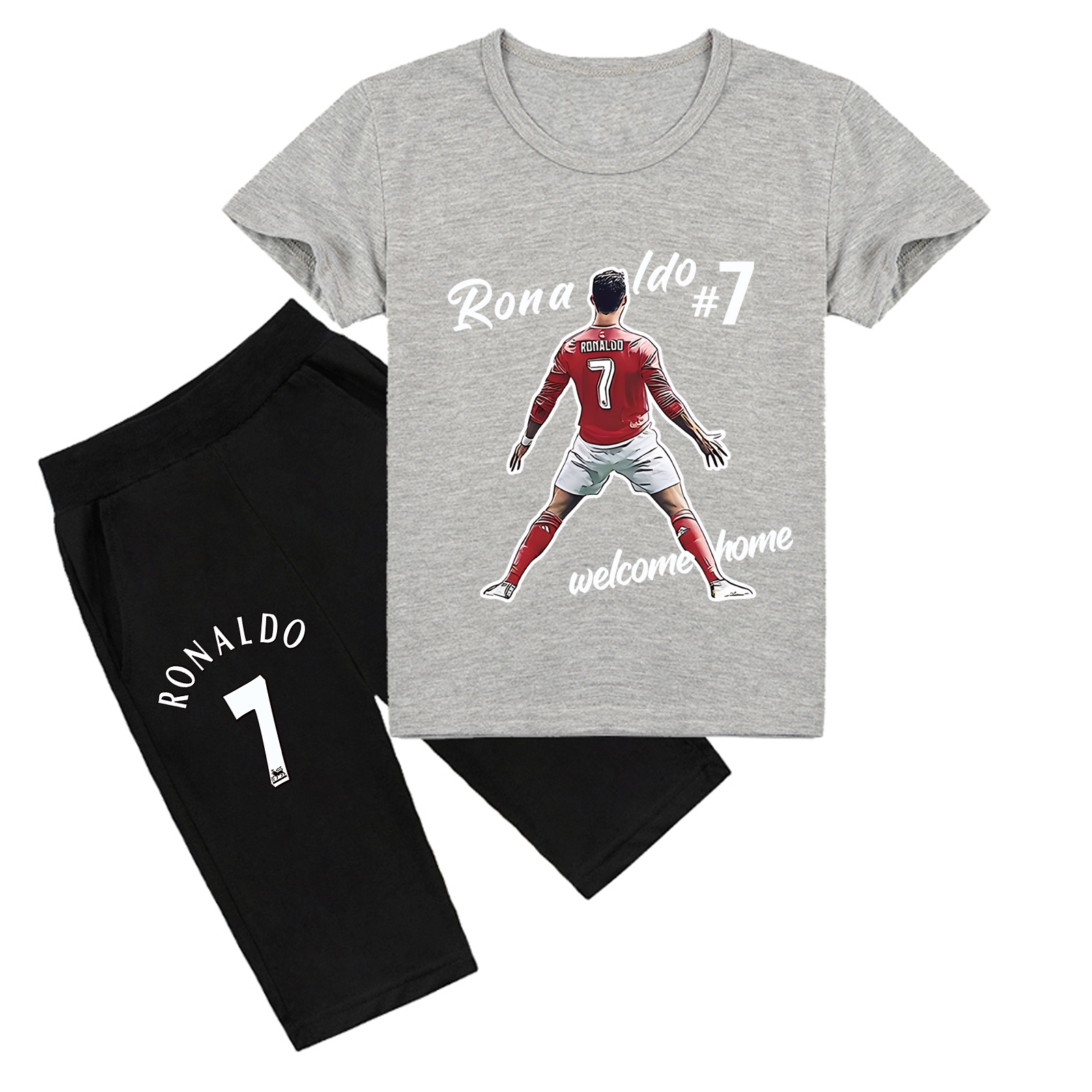 Mayoulove Cristiano Ronaldo Kids Shorts Set - Stylish Sportswear for Boys & Girls, Perfect for Active Play-Mayoulove