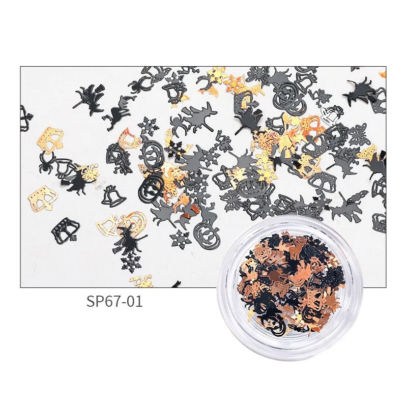 Butterfly Design Mixed Ultra-thin Hollow Metal Patch Snowflake DIY Jewelry Nail Art Decoration Metallic Nail Art Sequins Gem-Nail Inspo