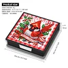 (US Local)5D DIY PU Cardinal Diamond Painting Notecard Box Gem Art Sticky Note Holder