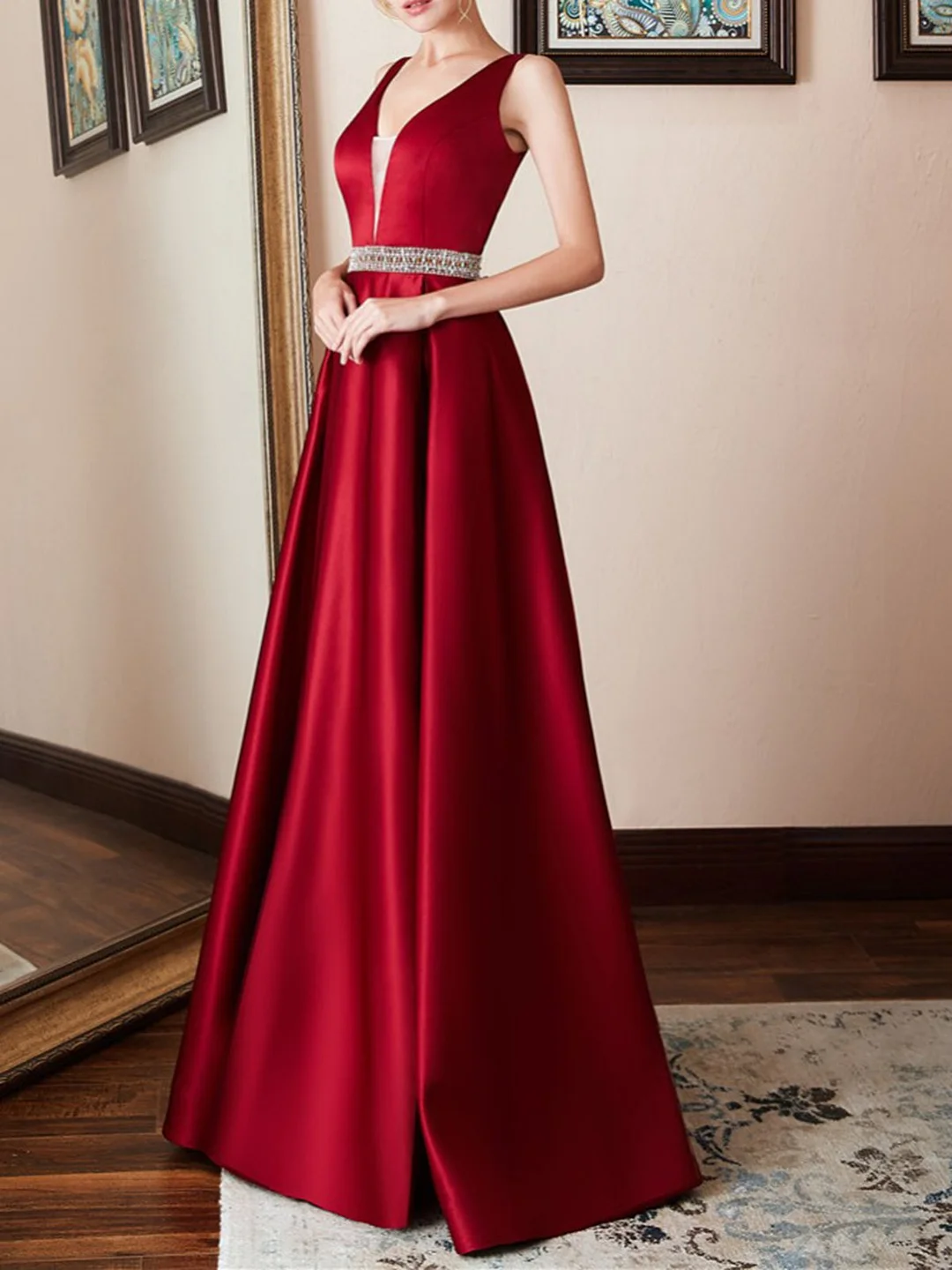V Neck Dresses Ball Gown Gorgeous Backless Dresses