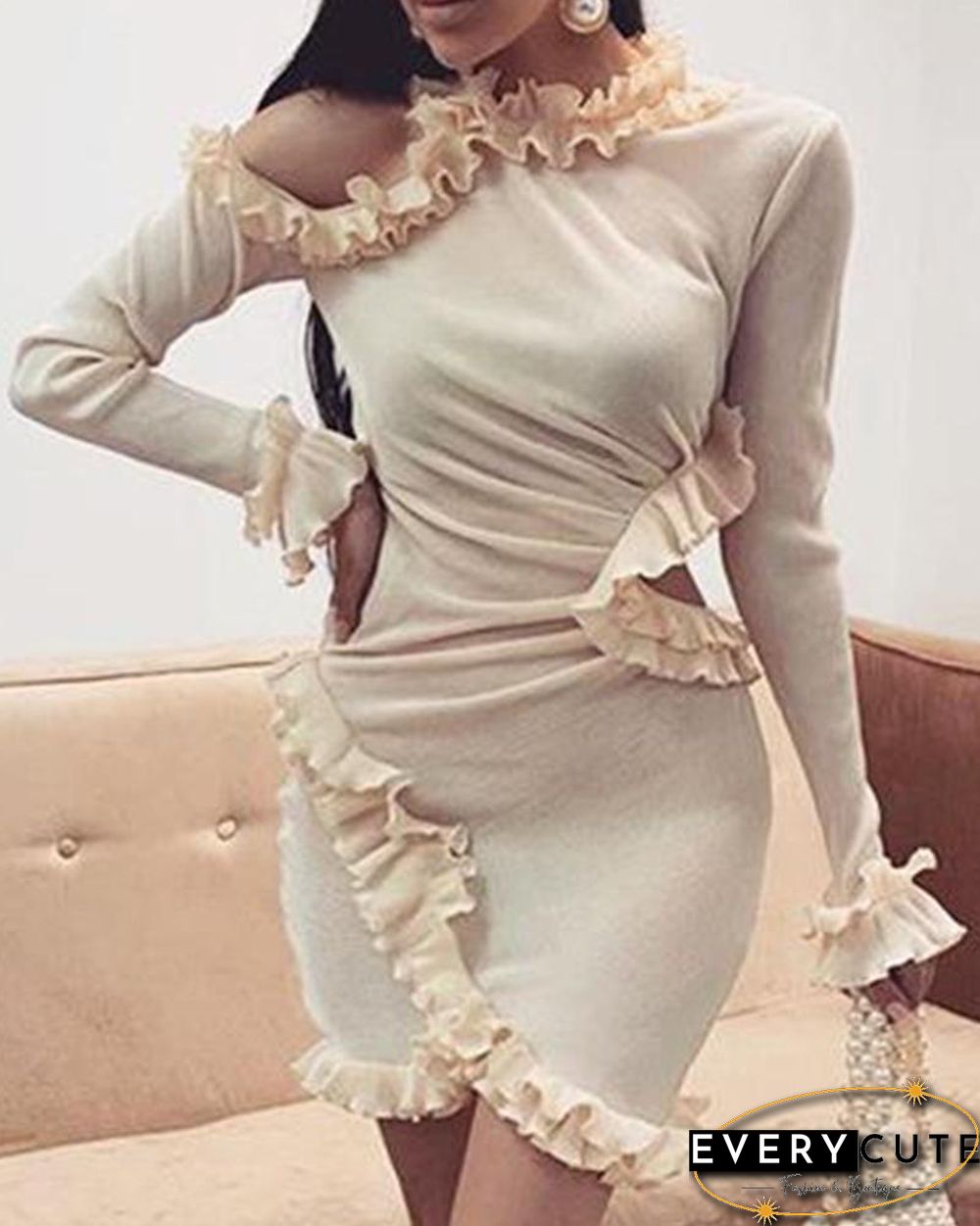 Ruffle Sleeve Bodycon Dress