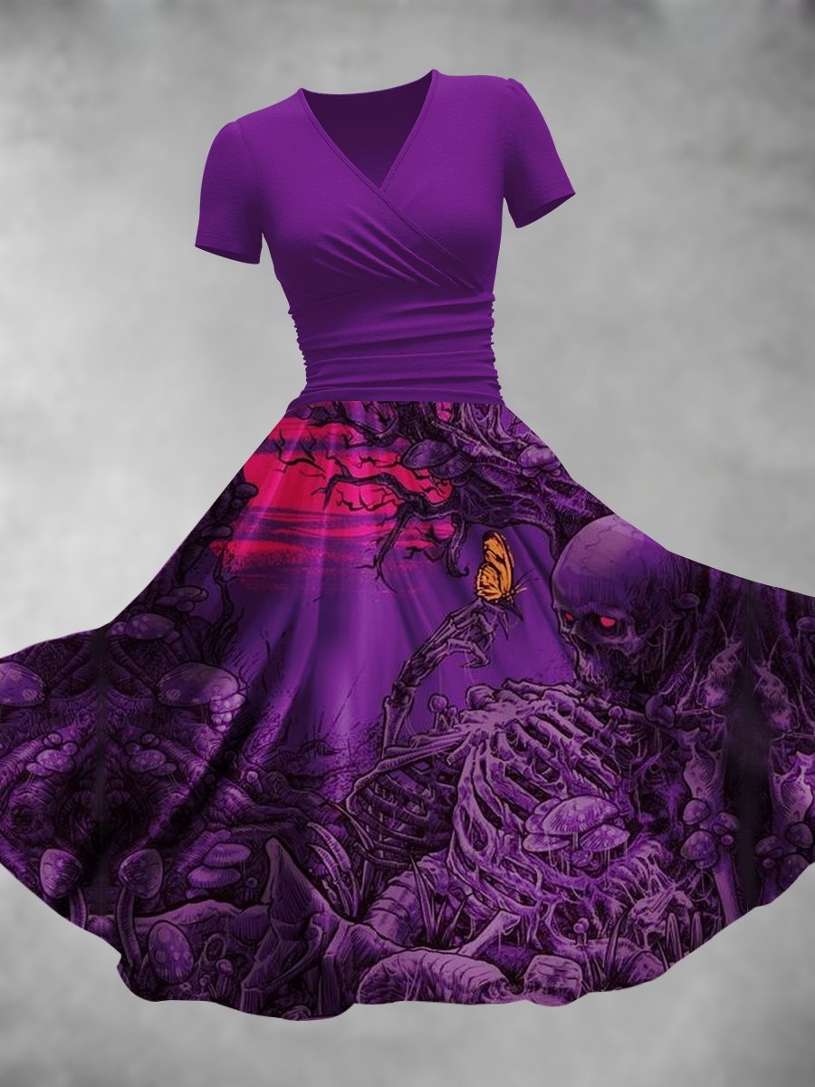 Women´s Halloween Skull Artistic Maxi Dress
