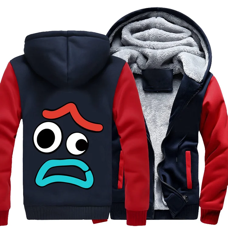 Forky Worried Face, Toy Story Fleece Jacket