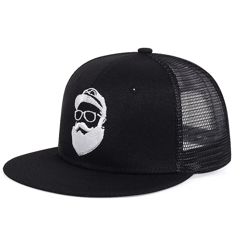 Beard Old Man Embroidery Baseball Cap Mesh Caps Casual Snapback Hat Adjustable Hip Hop Hats at Hiphopee