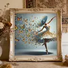 Blue Butterfly Ballerina Special Shaped 5D DIY Partial Drill Diamond Painting Kits 30x30cm Diamond Art Kit for Adults Home Decor