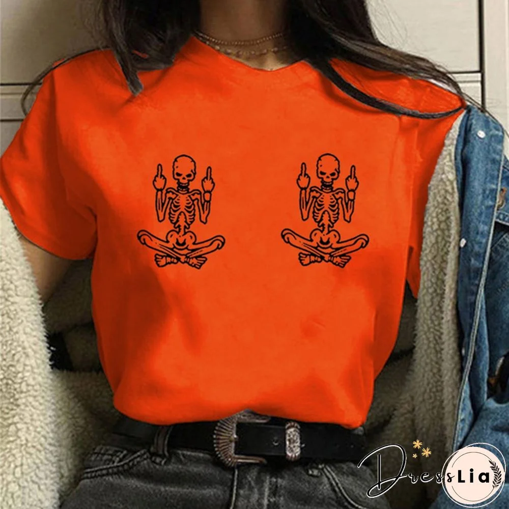 Women's Summer Funny Short Sleeved T-shirts Casual Crew Neck Tees Top Women Clothes Solid Color Shirts