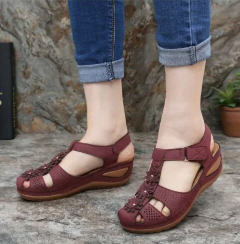 Women Comfortable Outdoor Sandals Casual Plus Size Slippers Round on Plus Size Wedge Shoes Sandalias Plataforma Mujer