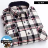 Pure cotton plaid casual square collar pocket long sleeve shirt