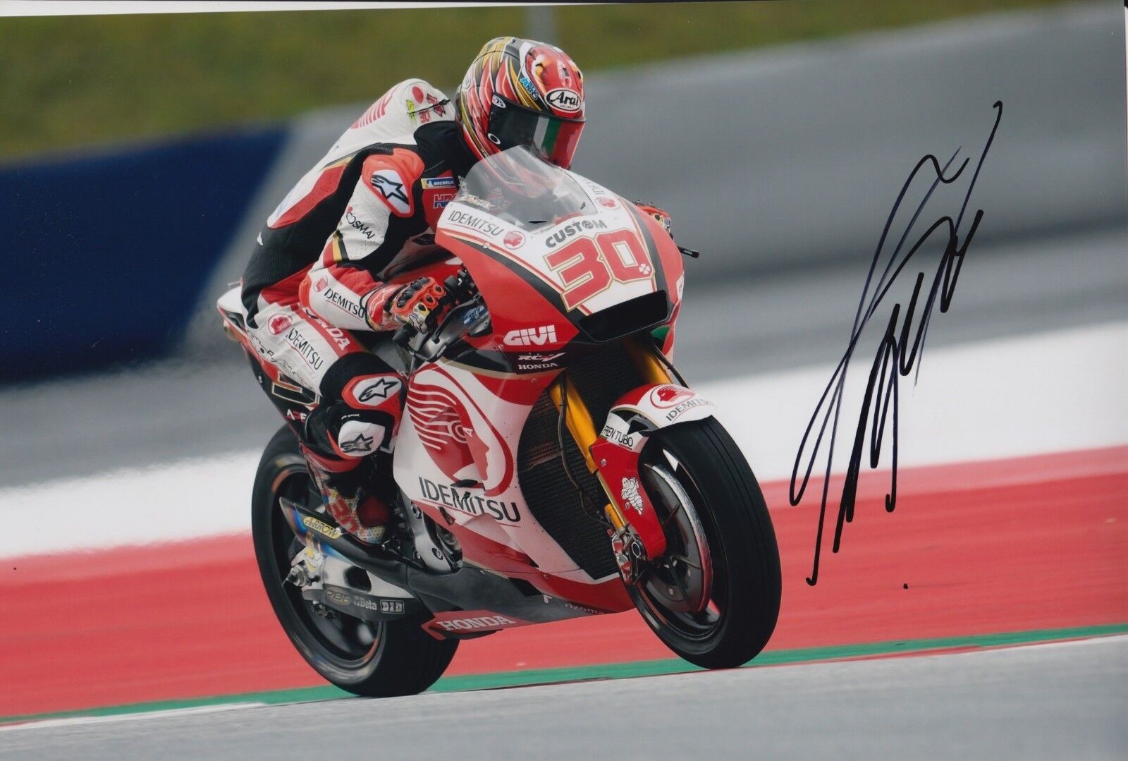 Takaaki Nakagami Hand Signed LCR Honda 12x8 Photo Poster painting 2018 MotoGP 4.