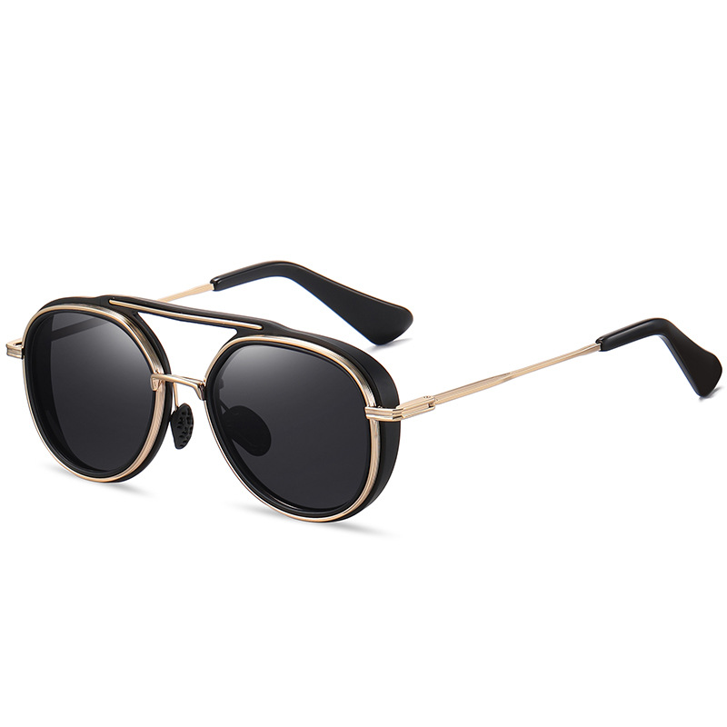 Mature Ladies & Men Colorful Two-tone Fashion Metal Polarized Sunglasses