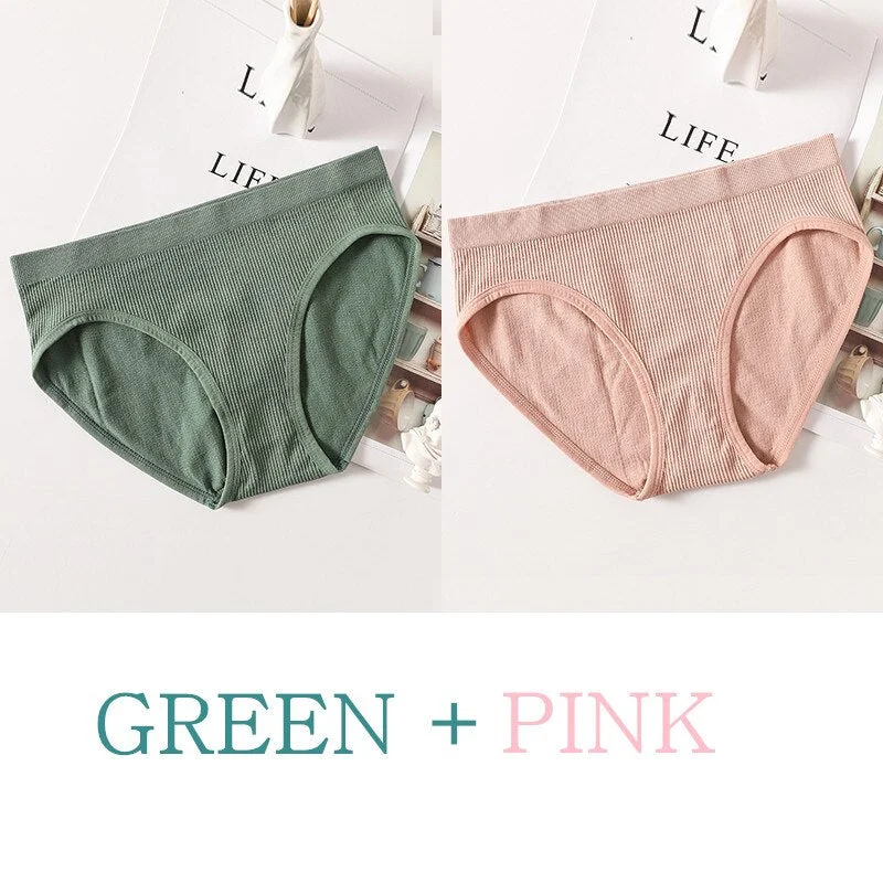 2PCS/Set Women Panties Bodyshaper Briefs Seamless Underwear Sexy Female Underpants Sexy Lingerie Ladies Comfort Cotton Panty M-L