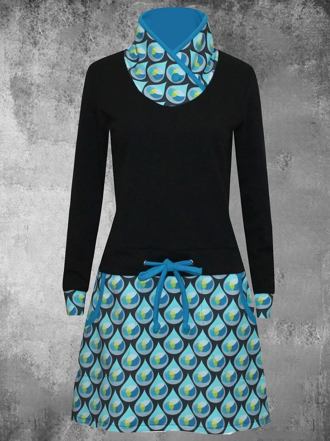Printed Casual Cotton-Blend Knitting Dress