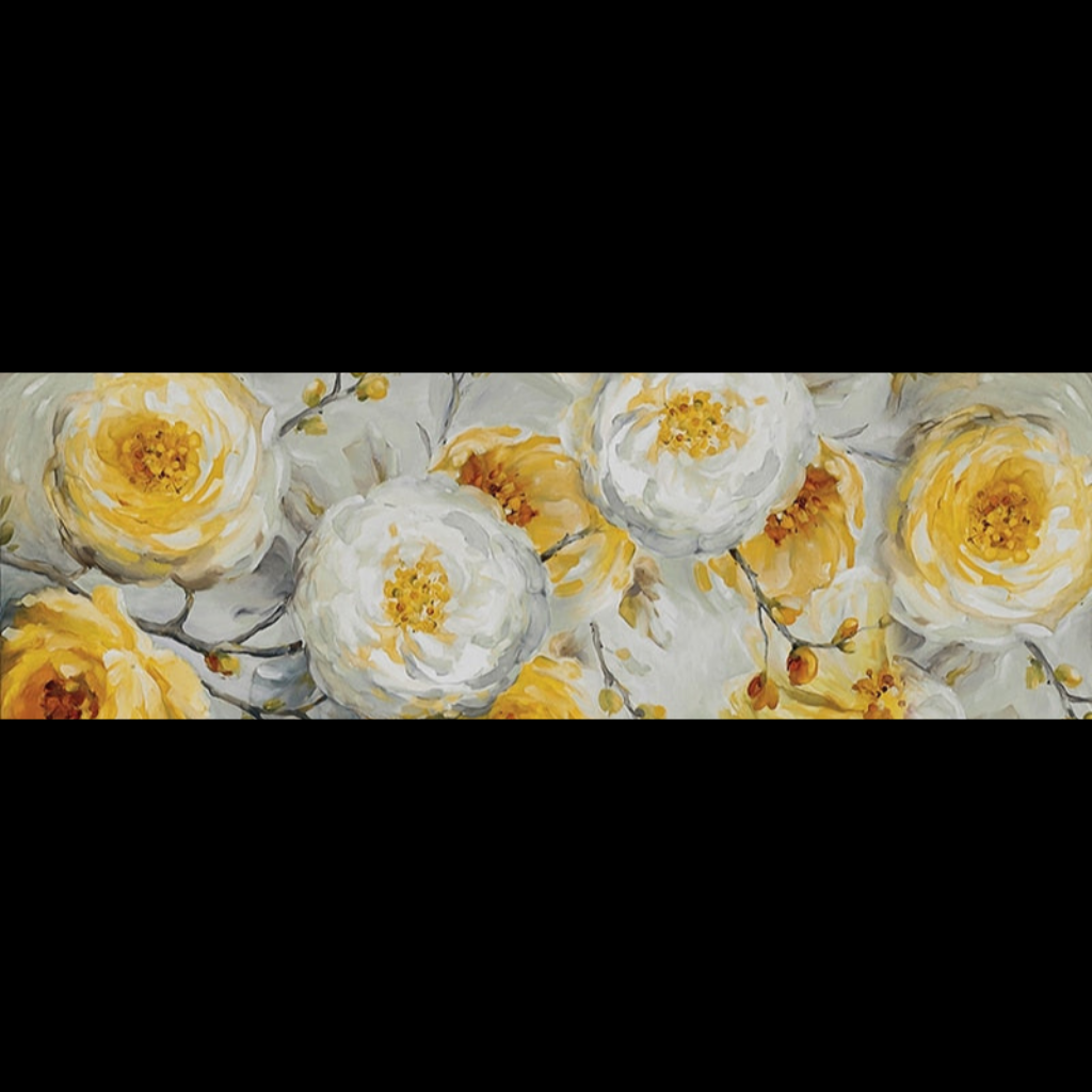 YELLOW PEONY PANEL CANVAS ART PRINT