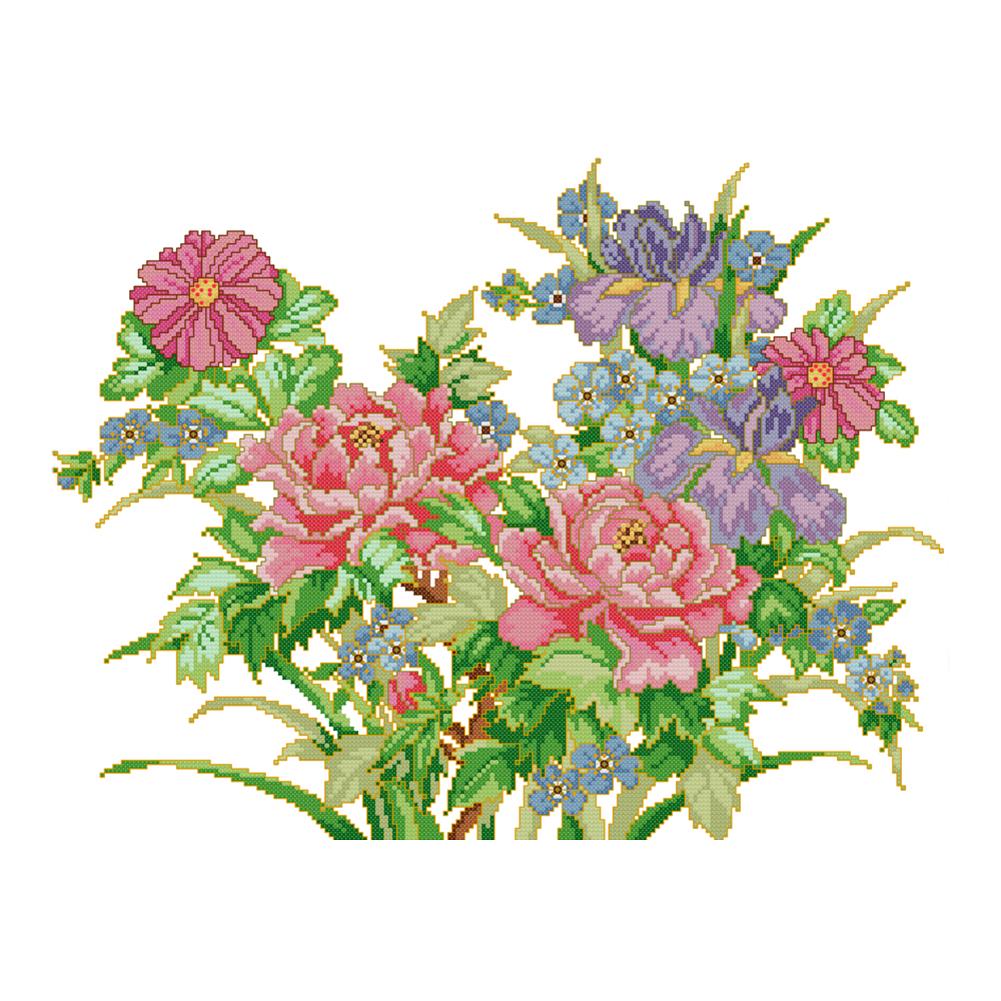 

Peony - 14CT Stamped Cross Stitch - 47*37cm, 501 Original