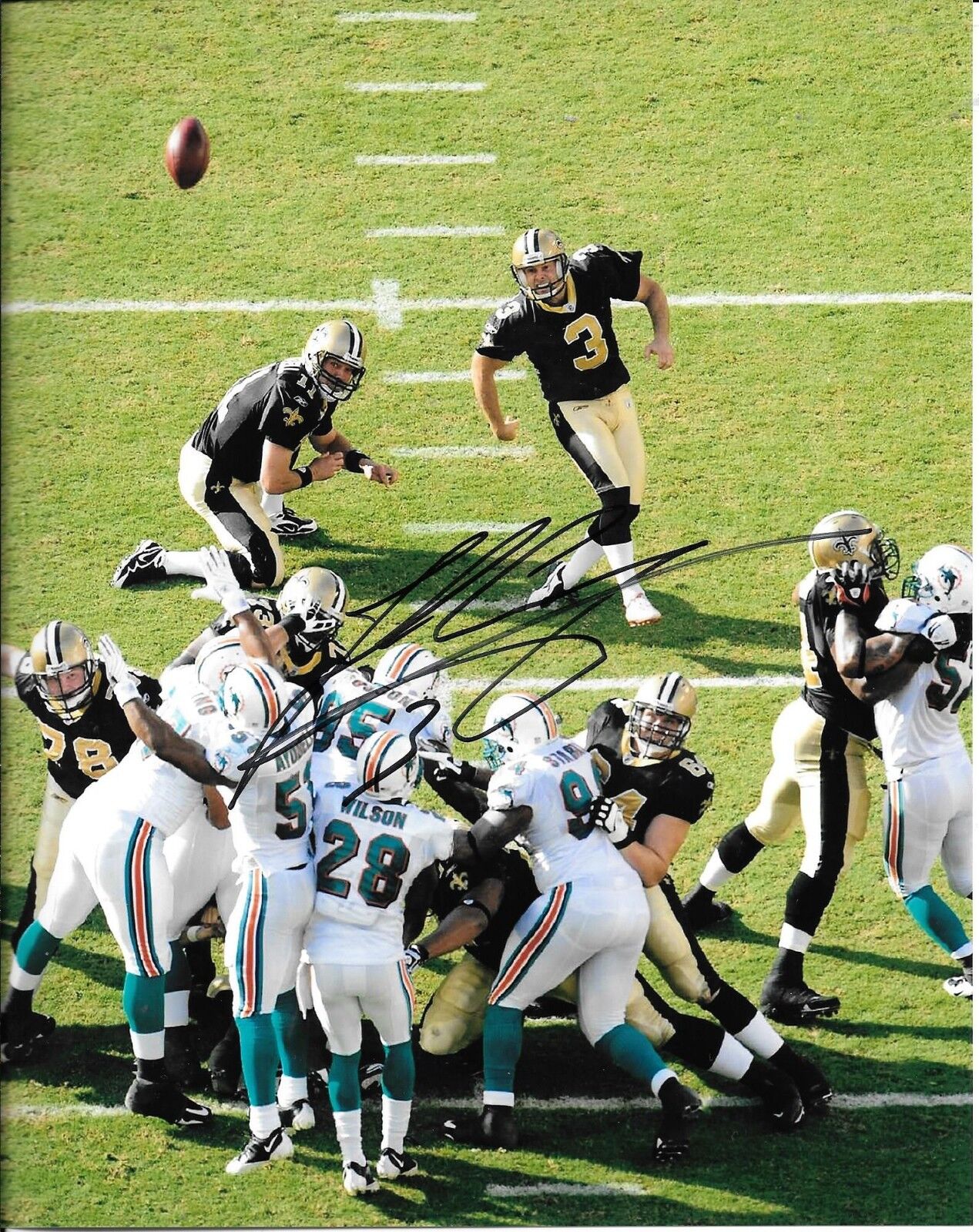 JOHN CARNEY NEW ORLEANS SAINTS KICKER RARE SIGNED Photo Poster painting WITH PROOF