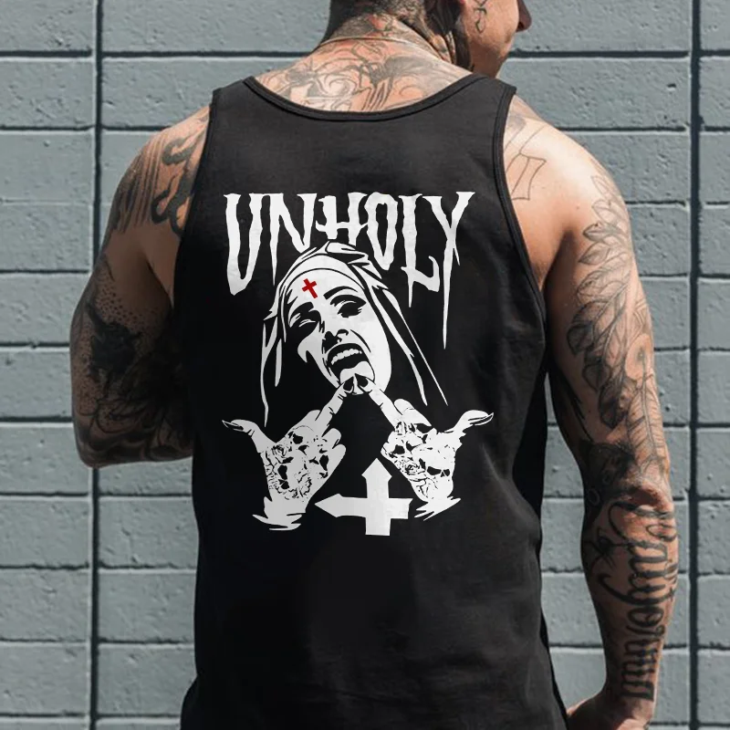 Unholy Nun Printed Man's Vest -  