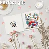 6pcs Diamond Painting White Cat Greeting Card Kits with Envelopes for Family Friend Gifts