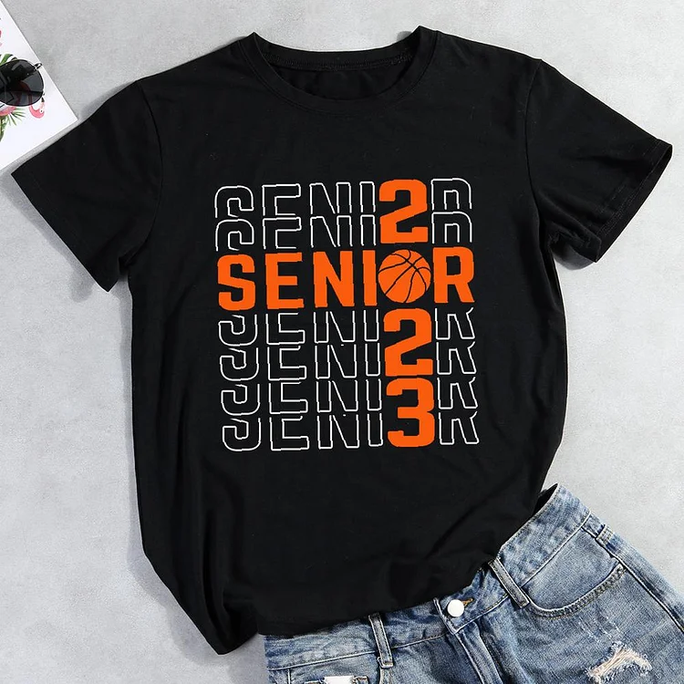 Senior 2023 Basketball Round Neck T-shirt-Annaletters