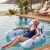 Inflatable Pool Lounge Chair Foldable Adult Water Sofa Float with Backrest Blow Up Floating Hammock for Lake Beach Backyard &  Parties