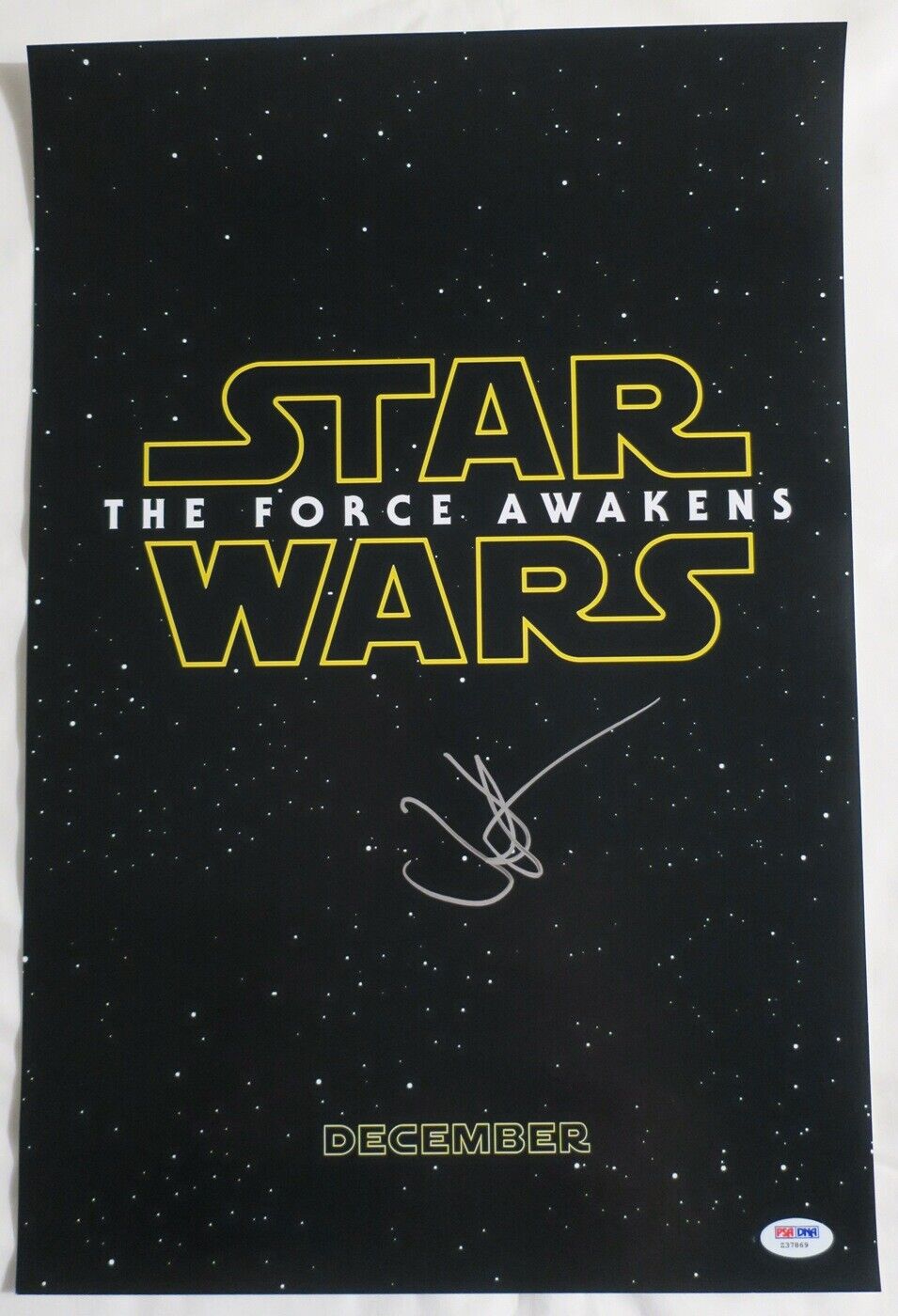 JJ Abrams Signed Star Wars The Force Awakens Auto 12x18 Photo Poster painting PSA/DNA #Z37869