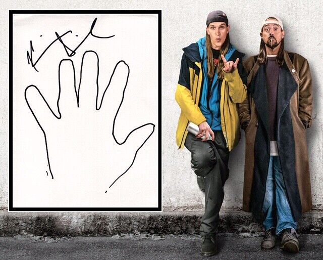 KEVIN SMITH SIGNED HAND PRINT Photo Poster painting MOUNT UACC REG 242