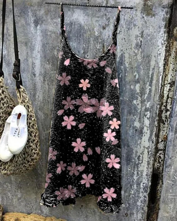 Ladies Camisole Cotton Linen Print Vest