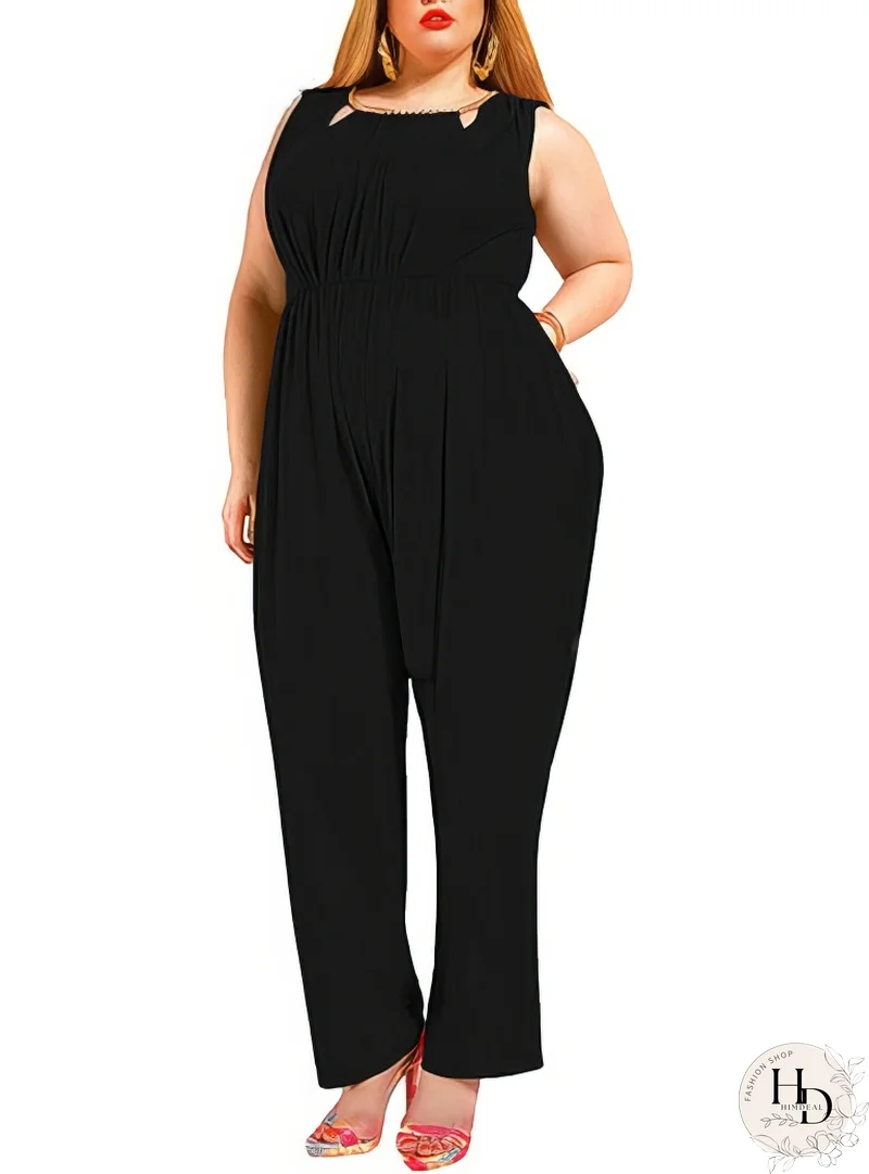 Mono sin mangas de talla grande - Escote en V