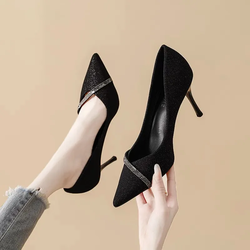 Breakj Breakj Sense Single Shoes Fine Heel New Pointed Small High Heels 2025 Spring And Autumn Heel Squint Small Women's French Women Shoes